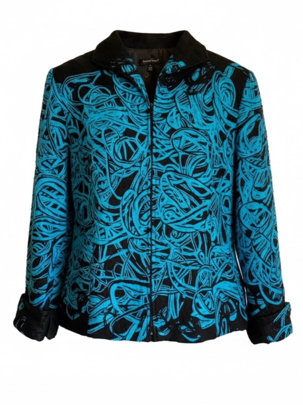 Samuel Dong Vintage Abstract Thread Zip Jacket